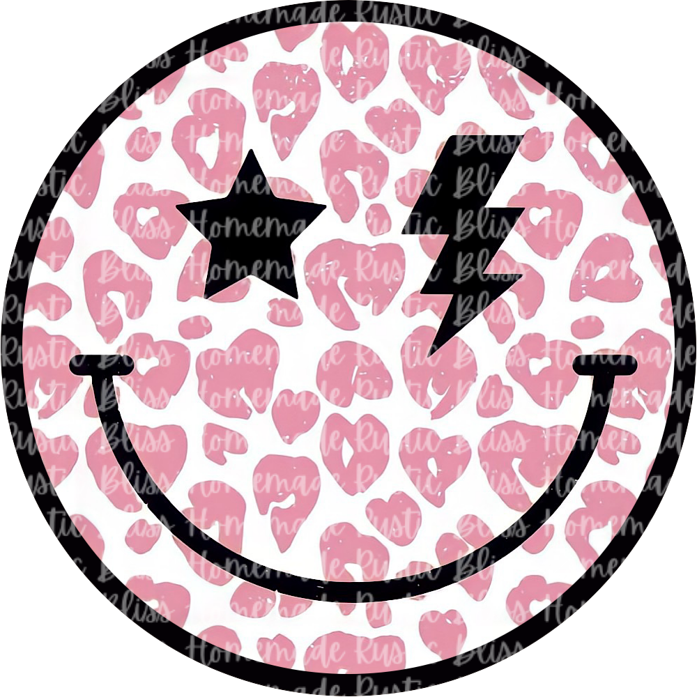 Pink Cheetah Smiley