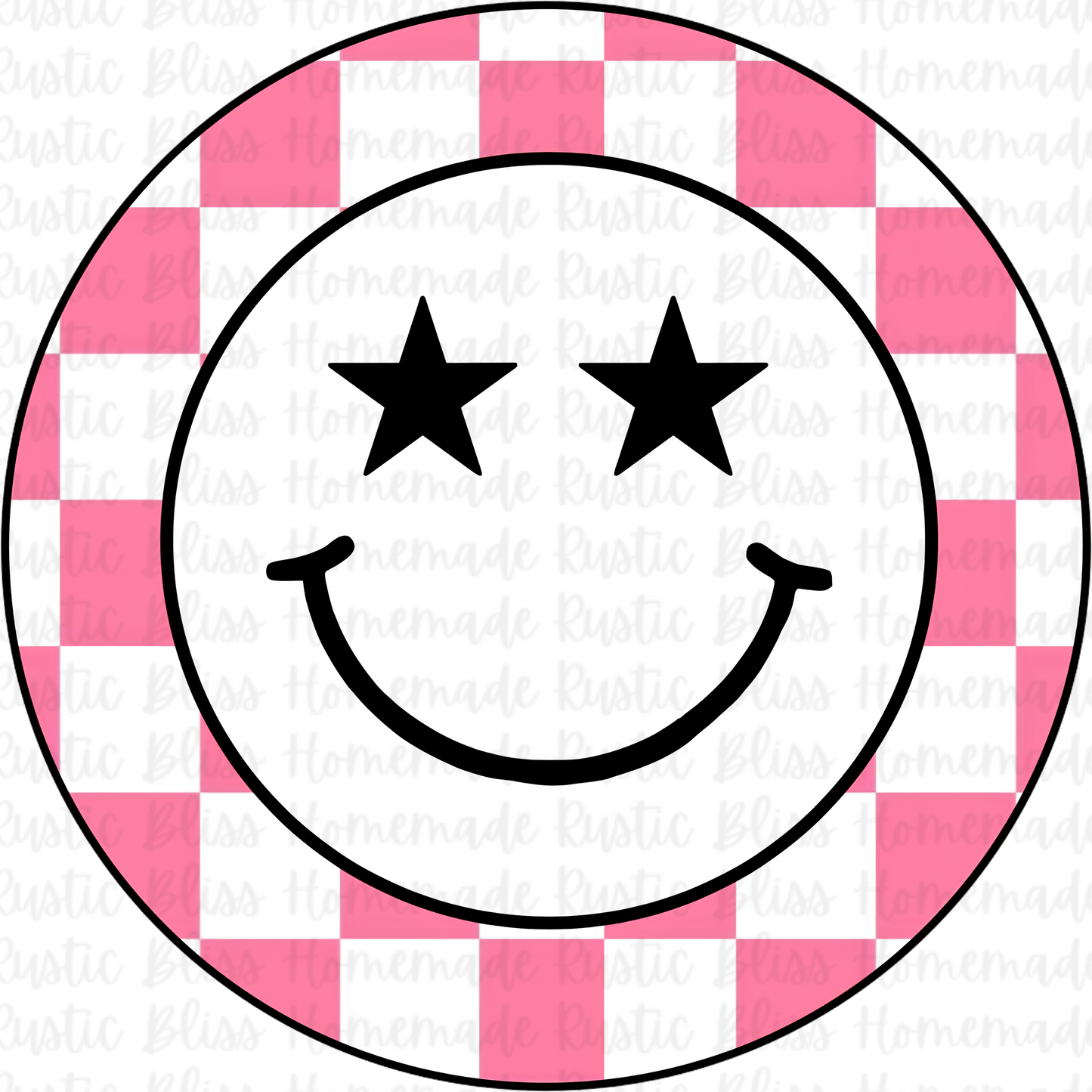 Pink & White Checkered Smiley