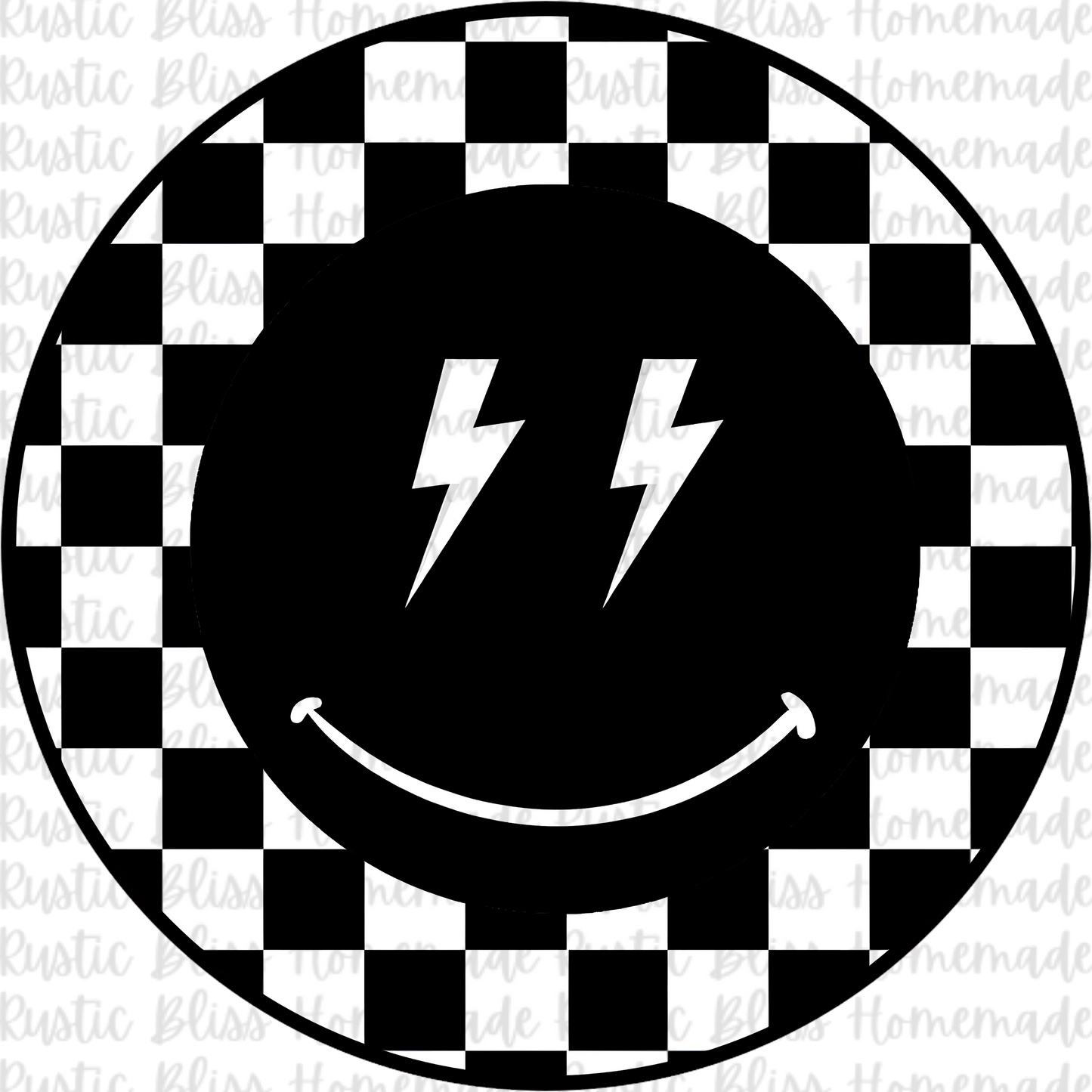 Black & White Checkered Smiley