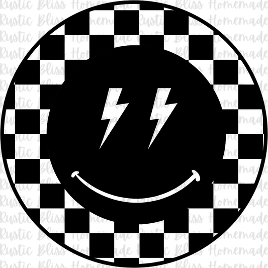 Black & White Checkered Smiley